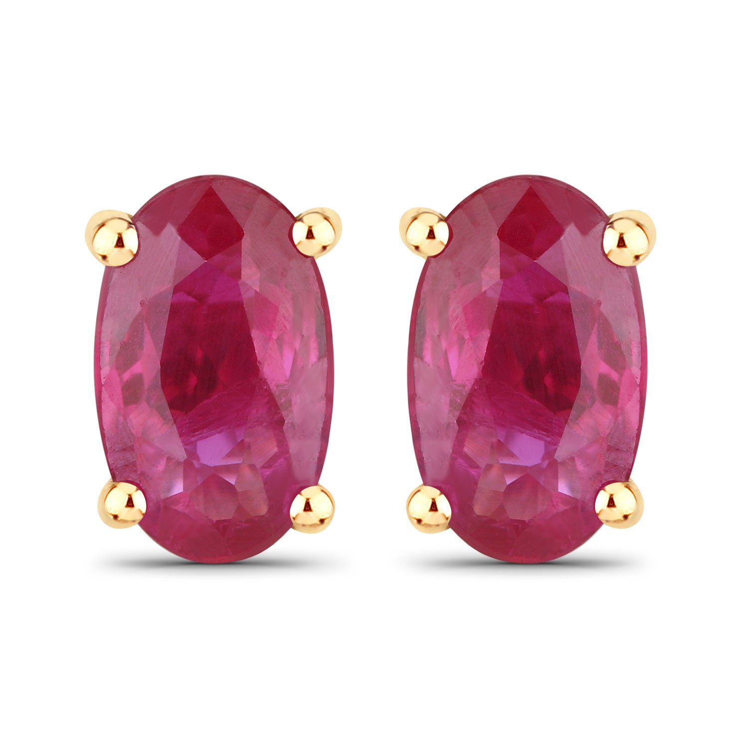 14K Solid Gold Ruby Stud Earrings — 0.54ct