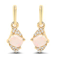 14K Solid Gold Ethiopian Opal & Diamond Earrings — 0.57ct