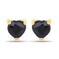 14K Solid Gold Black Sapphire Stud Earrings — 0.70ct