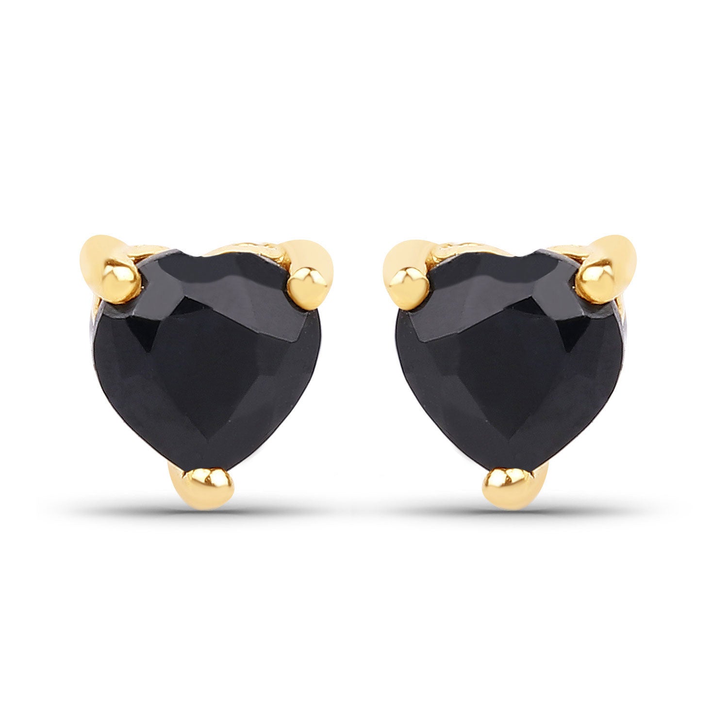 14K Solid Gold Black Sapphire Stud Earrings — 0.70ct
