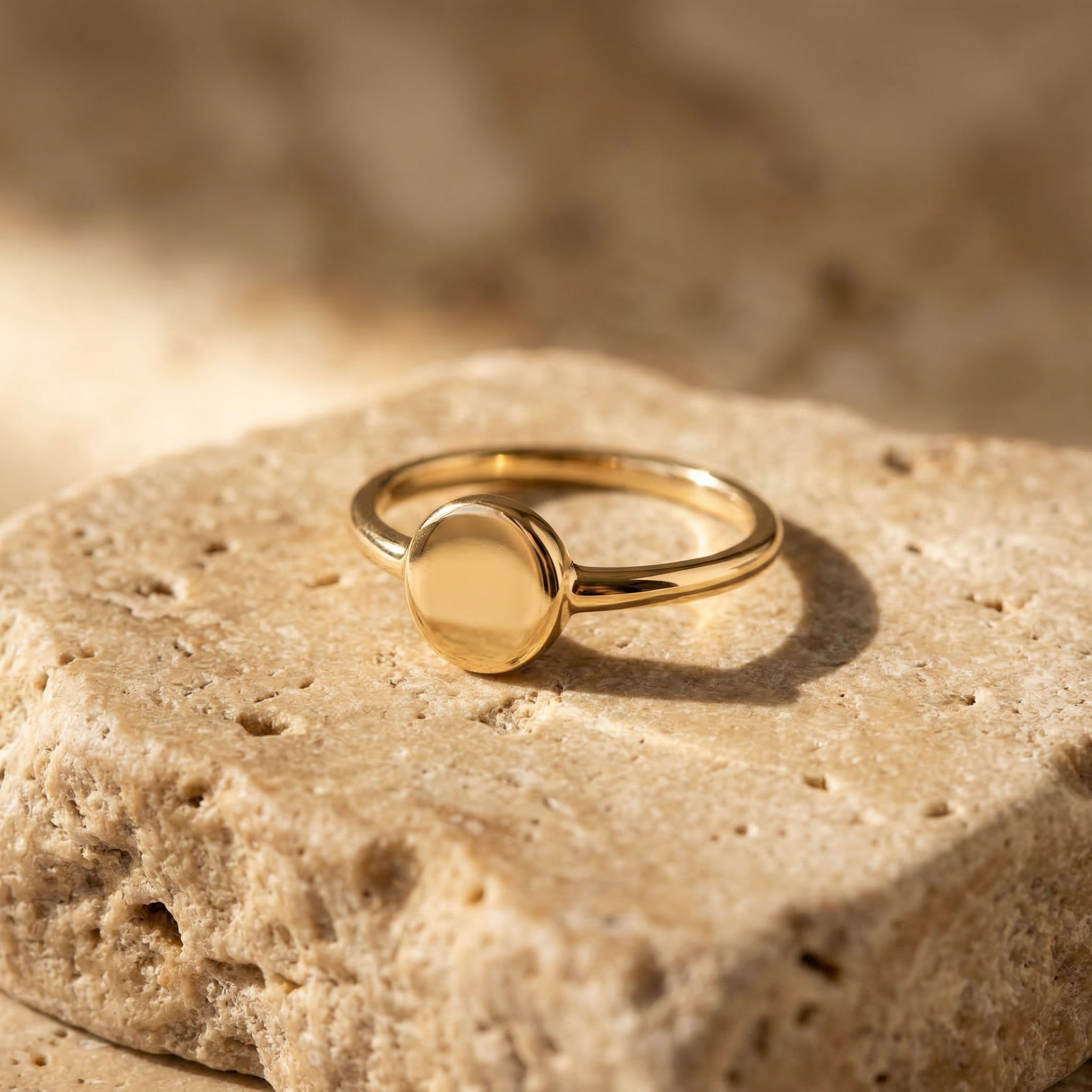 14K Solid Gold Mini Pinky Signet Ring