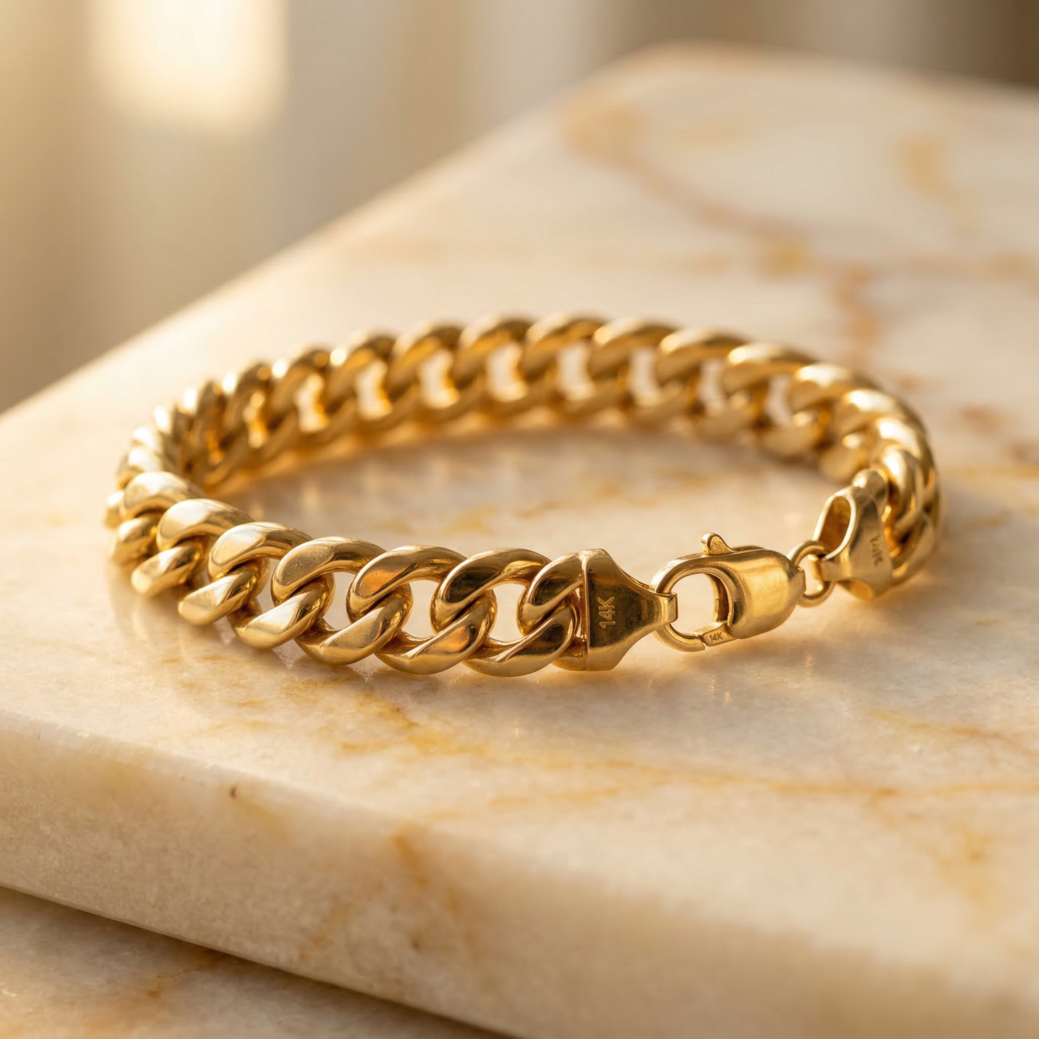 Castemark Curb Chain Bracelet 14K - Gold Jewelry