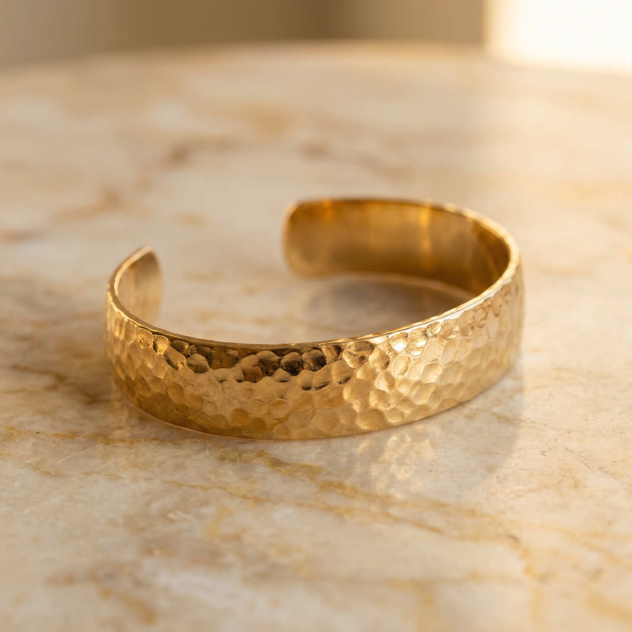 Castemark Hammered Cuff 18K - Gold Jewelry