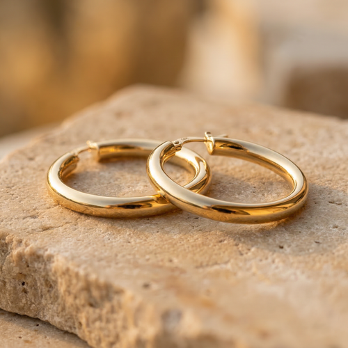 Castemark Medium Hoops 25Mm 14K - Gold Jewelry